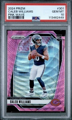 2024 PANINI PRIZM PINK WAVE #301 CALEB WILLIAMS ROOKIE RC PSA 10