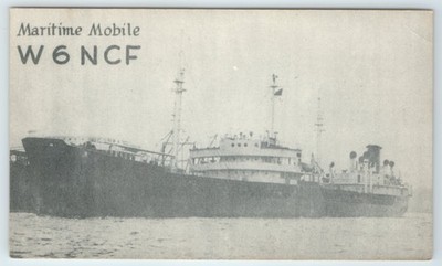 Vintage QSL Postcard Maritime Mobile W6NCF Berkeley California CA