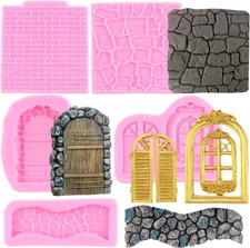 Enchanted Vintage Fairy Garden Brick Wall Texture Silicone Molds Style A