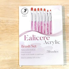 7pcs Purple NAIL BRUSH SET Acrylic UV Builder Nail Gel Polish Art Painting KIT