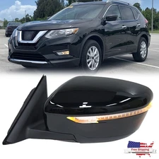 Mirror Driver Left Side w/ Heated Signal for Nissan Rogue 2017-2020 Manual Fold