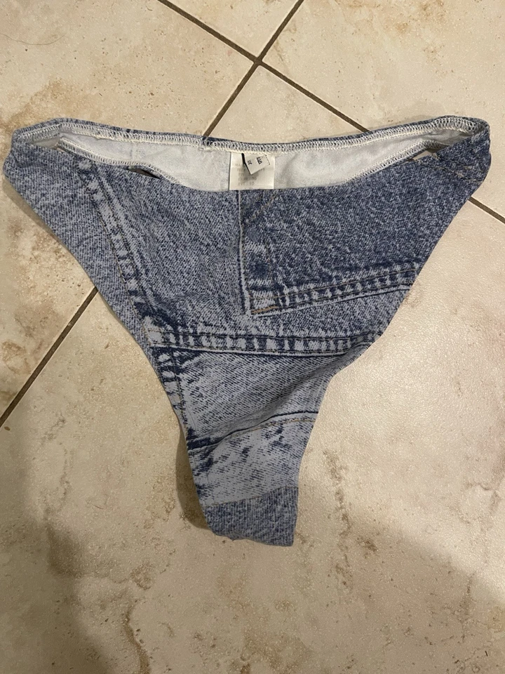 Vintage 2000s John Galliano Dior Denim Print Bikini Set - Image 2 of 4