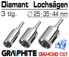 3 x Granit Fliesen Diamant Bohrkrone Bohrer Für Glas Keramik Ø 25mm 35mm 44mm