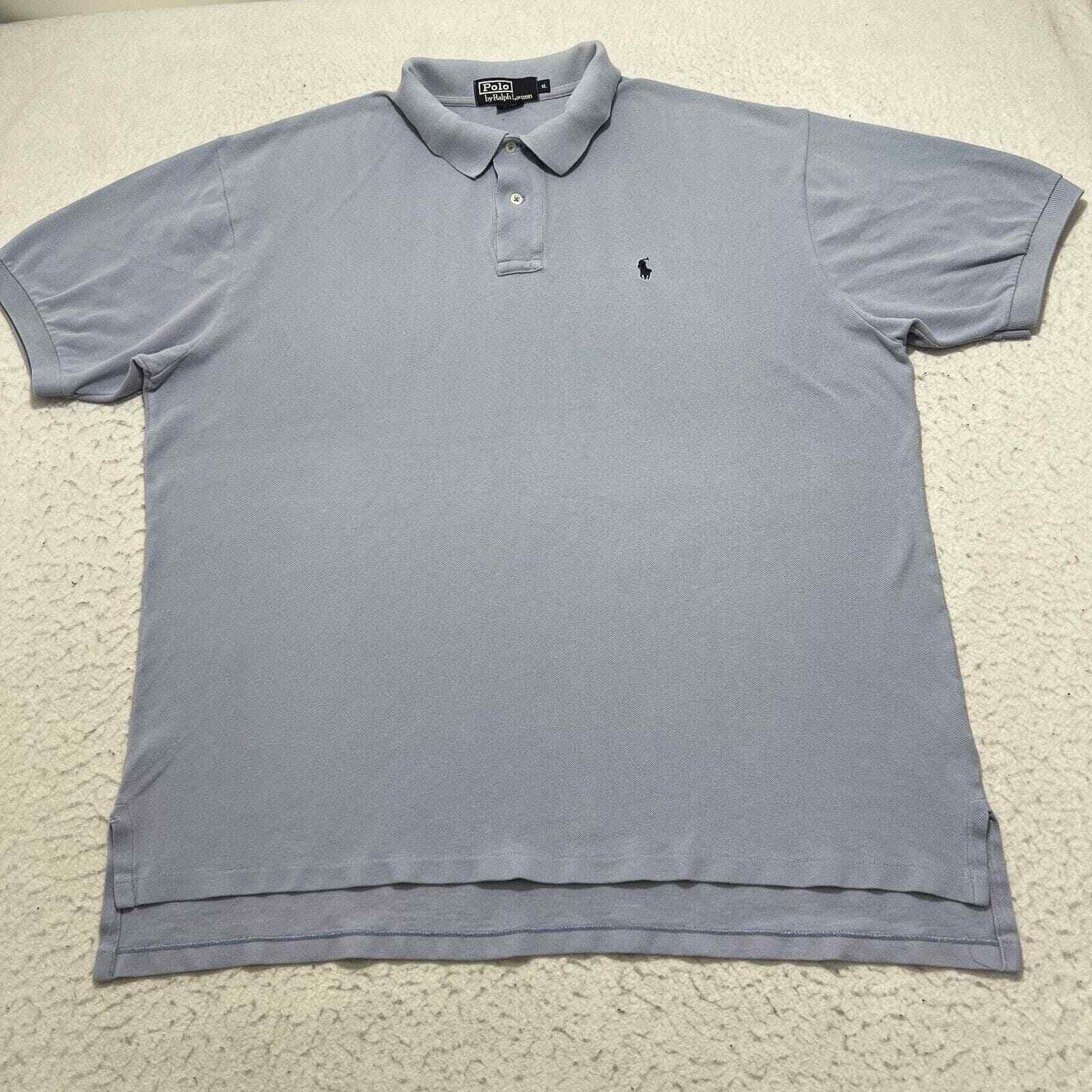 Polo Ralph Lauren uomo XL maniche corte blu chiaro polo blu scuro pony camicia