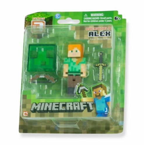 Lego People 3 Mini figure Cube Pixel Window Minecraft Alex Green Roblox  Jazwares