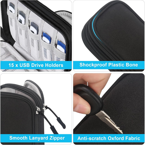 USB Flash Drive Case Thumb Drive Holder Case Organizer Portable Electronic Acces - 第 4/12 張圖片