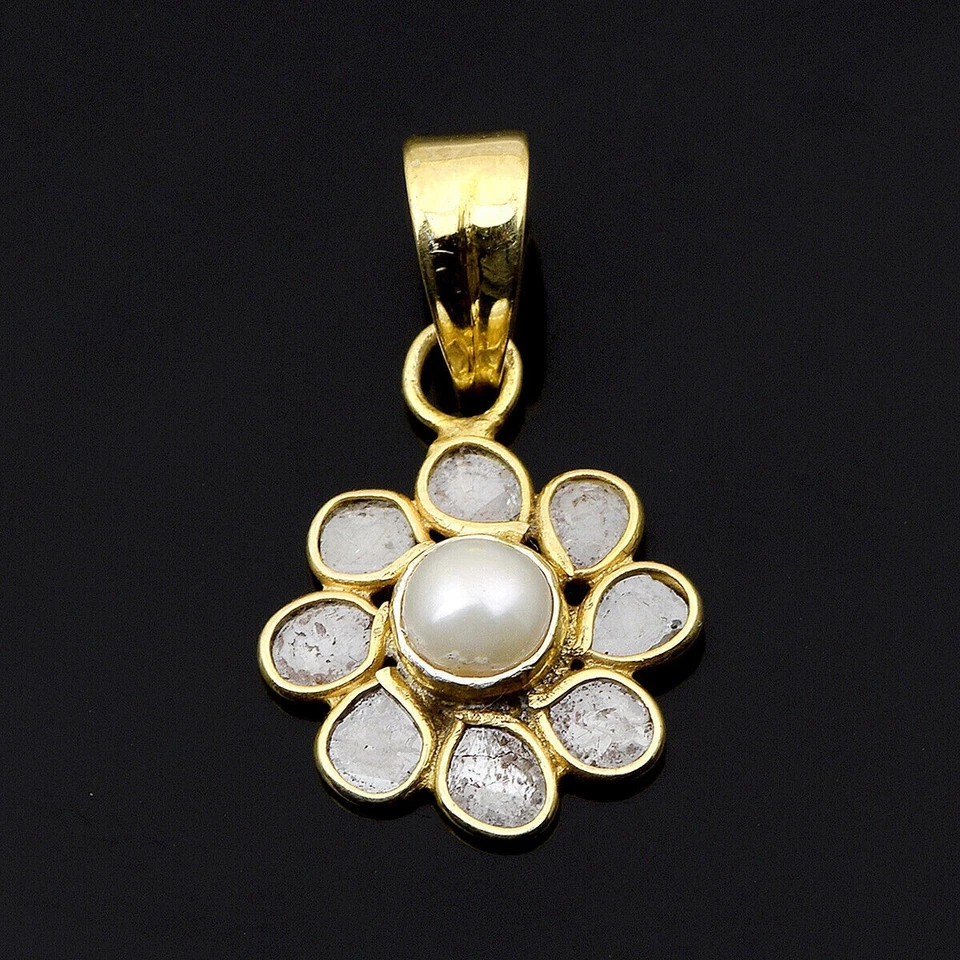 Подвеска в горошек с бриллиантами и жемчугом и драгоценными камнями серебро 925 пробы - Изображение 4 из 4