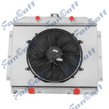 4-rows Aluminum Radiator Shroud Fan Fit 49-51 Mercury Car Flathead Configuration