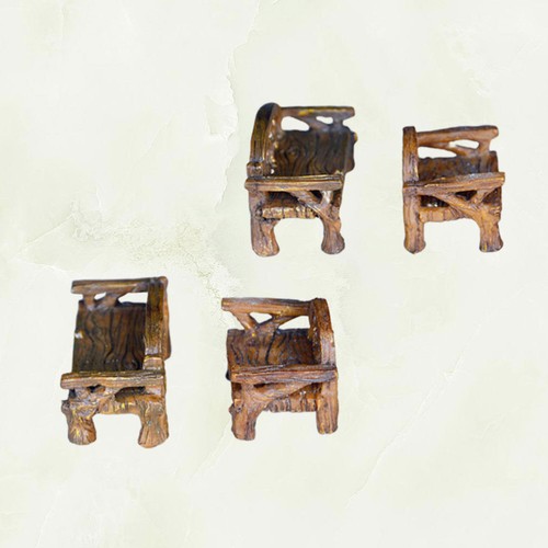 4 Pcs Miniature Chairs for Crafts Cartoon Design Doll House Supplies eBay