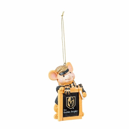 Adorno de ratón navideño de los Golden Knights de Las Vegas - Imagen 2 de 3