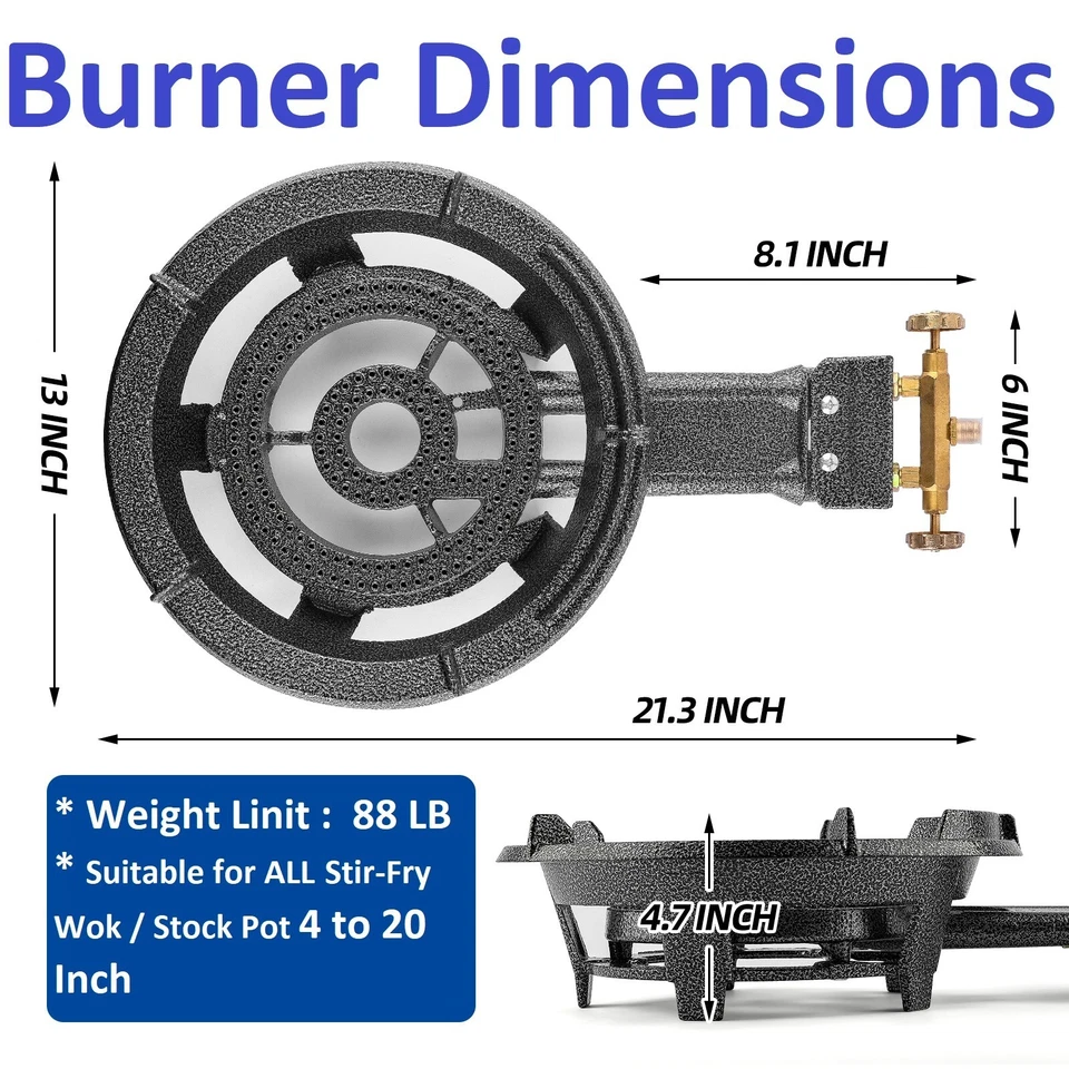 Quemador Alta Presión Potente Propano Cocina Exterior Estufa Portátil Resistente Foto 2 de 4