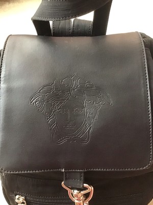 Authentic Gianni Versace nylon backpack GIANNI VERSACE Vintage 1990s Black Nylon Medusa Backpack | eBay main image 3