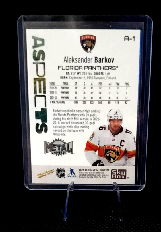 2022-23 Skybox Metal Universe "SASHA" ALEKSANDER BARKOV Aspects #A-1 - Panthers! - Image 2 of 2