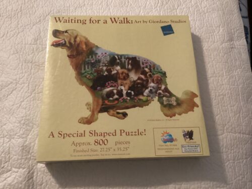 SunsOut Waiting for a Walk by Giordano Studios RARE Shaped 800 piece-Sealed