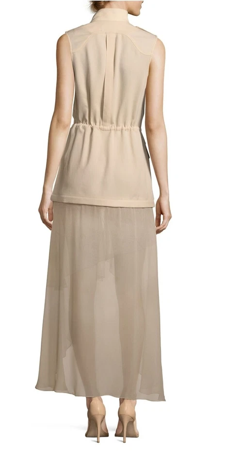 Chaqueta Convertible Alta Hippie Mujer Mediana Beige Venganza Carga Chaleco Falda Foto 3 de 4