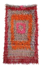 Hand Woven Turkish Shaggy Rug Angora Mohair Tulu Kilim Area - Wall Rug 36″ x 65″