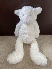 Large Plush Lamb Baby  Child Soft Ivory White Sheep Farm Stuffed EUC