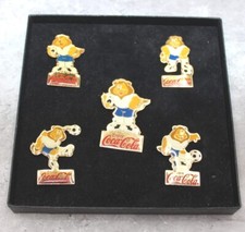Coke Cola Euro 96 England Football Team Mascot Enamel Pin Badges Set Goliath