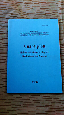 NVA REGULATION A 030/1/009 ELECTROACOUSTIC SYSTEM K ROBUR RKE 75