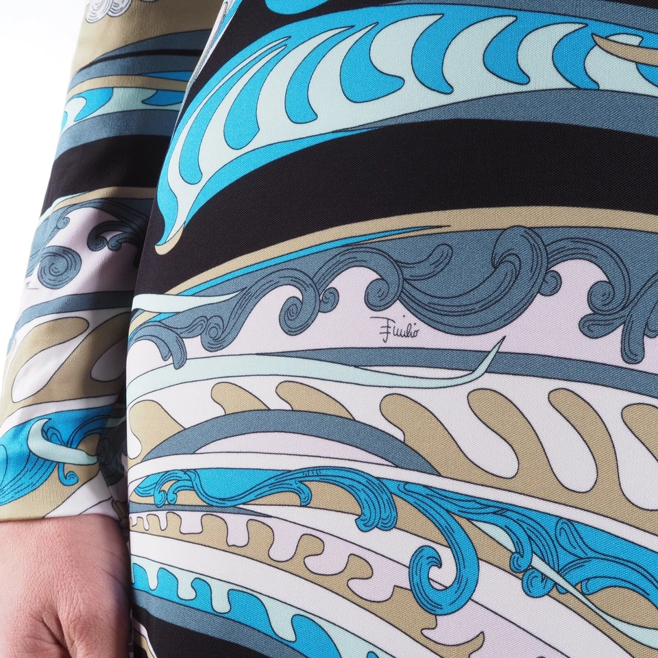 Vestido Emilio Pucci Vintage Firenze Para Mujer Paisley Multi Viscosa Talla US10 IT44 Foto 3 de 4