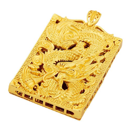 Men's New dragon 22K 23K 24K Thai Baht Gold Filled Yellow GP Pendant - Picture 2 of 10