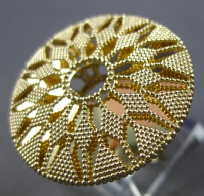 EXTRA LARGE 14KT YELLOW GOLD DIAMOND CUT SUNBURST FILIGREE HANDCRAFTED FUN RING