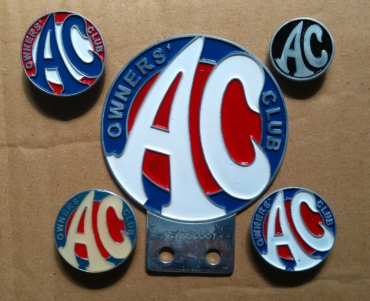 AC OWNERS CLUB CAR BADGE & PIN 5X EMBLEM LOGO PLAKETTE eBay