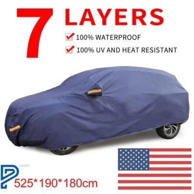 Full Car Cover Waterproof Outdoor YXL All Weather Protection Breathable SUV US - Image 1 of 4
