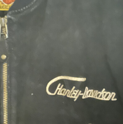 Vtg Harley-Davidson Motorcycle V-Twin Power Suede Leather Bomber