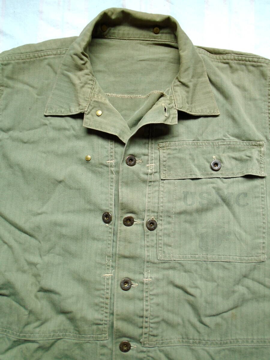 1940's USMC WW2 P-44 HBT ヘリンボーンジャケット Vintage 40 WWII P44 HBT USMC Herringbone Utility Jacket | eBay