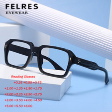 Square Thick Frame Reading Glasses Men Blue Light Blocking Clear Lens Glasses