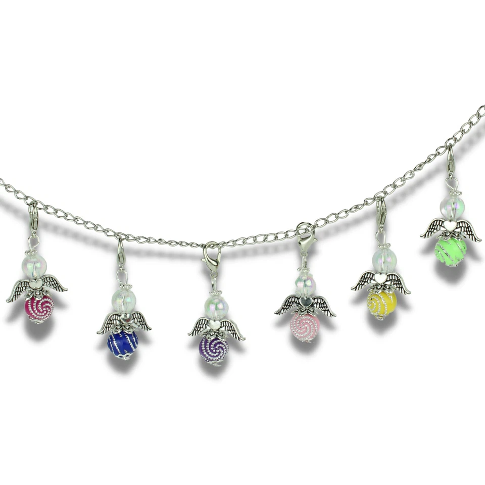 30x Bastelset Schutzengel Engel Anhänger Charms Bunt Glücksbringer Perlenengel - Bild 2 von 4