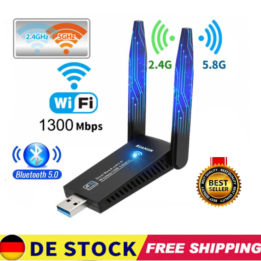 Image of WLAN Adapter 3.0 Stick 1300Mbps Mini Dual Band 2.4GHz / 5GHz USB 3.0 WiFi