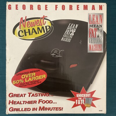 George Forman Newest Champ Lean Mean Fat Grilling Machine GR2B Black NEW IN BOX