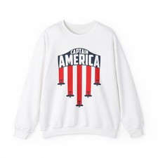 Sudadera Capitán América, Unisex Cuello Redondo, Ropa de Superhéroe, Regalo para Fans,