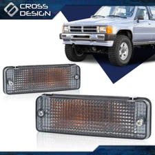  Front Smoke Turn Signal Corner Lights Pair Fit For 84-89 Toyota Pickup 4 Ruuner