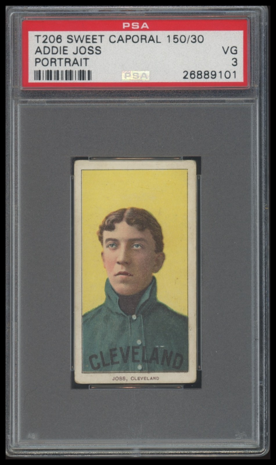 T206 Sweet Caporal 150/30 Addie Joss (Portrait) PSA 3 - Cleveland