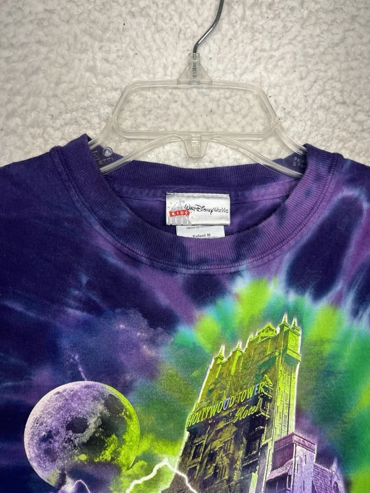 The Twilight Zone Tower of Terror Shirt Youth Medium Purple Tie Dye Just Inhale - Image 3 of 4