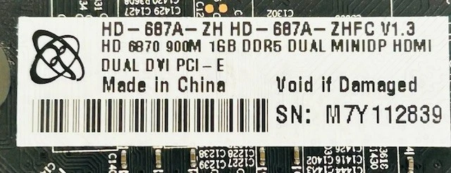 1GB RADEON XFX HD6870 GDDR5 Dual DVI/ HDMI/ Mini-DP PCI-e Graphics Video Card - Image 2 of 4