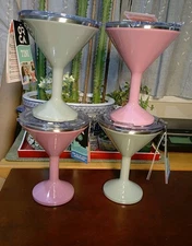 Set of 4 Orca TINI 13 oz Martini Cocktail Insulated Glasses!   Time to Party!