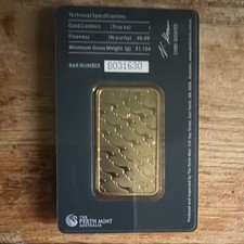The Perth Mint Australia 1 Ounce Gold Bar 999.9 Fine Gold Bullion 4000.00 per troy oz