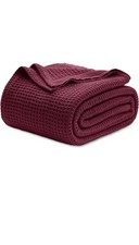 Bedsure Gentlesoft 100 Cotton Blanket King 104" x 90" Breathable Cozy Waffle