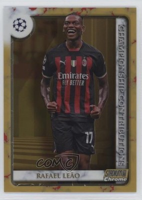 2022 Stadium Club Chrome UEFA Competitions Gold Refractor 10/50 Rafael Leao 0lz4