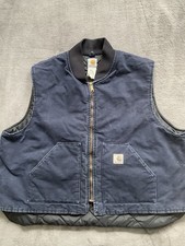 Vintage Carhartt Quilt-Lined Vest Men s Sz 4XL Midnight Blue V02 MDT USA Made