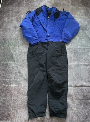 Men's Vintage 90's Rawik Skiwear Blue Black One Piece Skisuit Snowsuit Sz Large