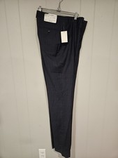 Calvin Klein Men's Blue Plaid Mabry Slim Fit Wool Dress Pants 37W Unhemmed  NWT