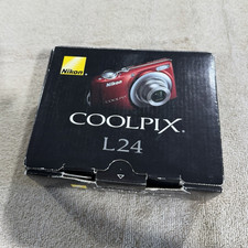 Nikon COOLPIX L24 Red Compact Digital Camera 14-16.9MP 3in 4x Zoom Box