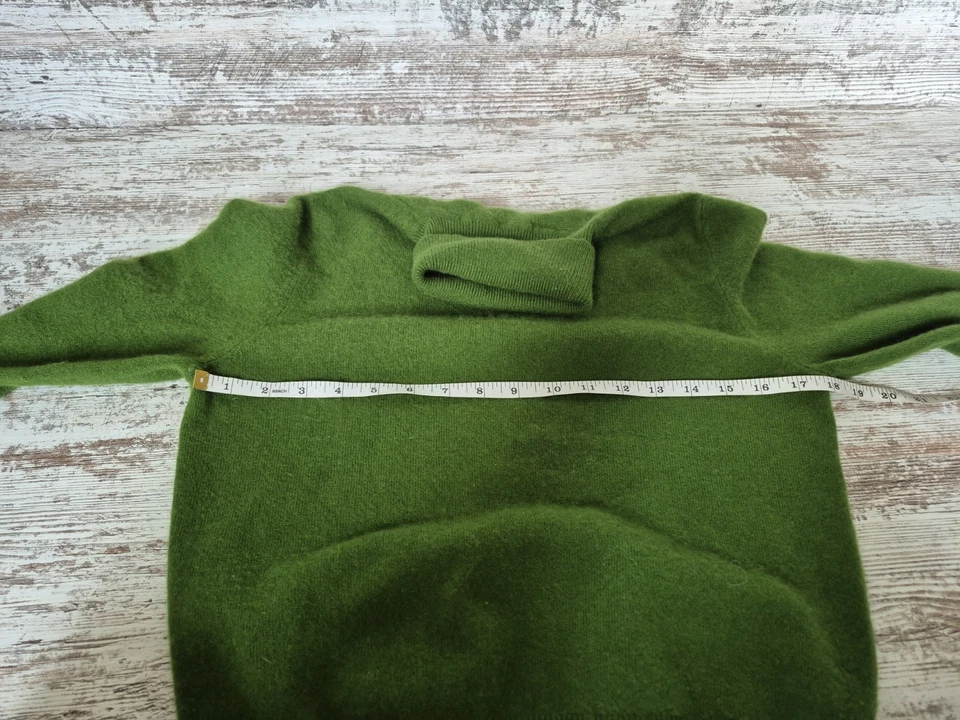 Suéter de cuello alto de cachemir de dos capas para mujer Lord & Taylor talla XL verde Foto 3 de 4