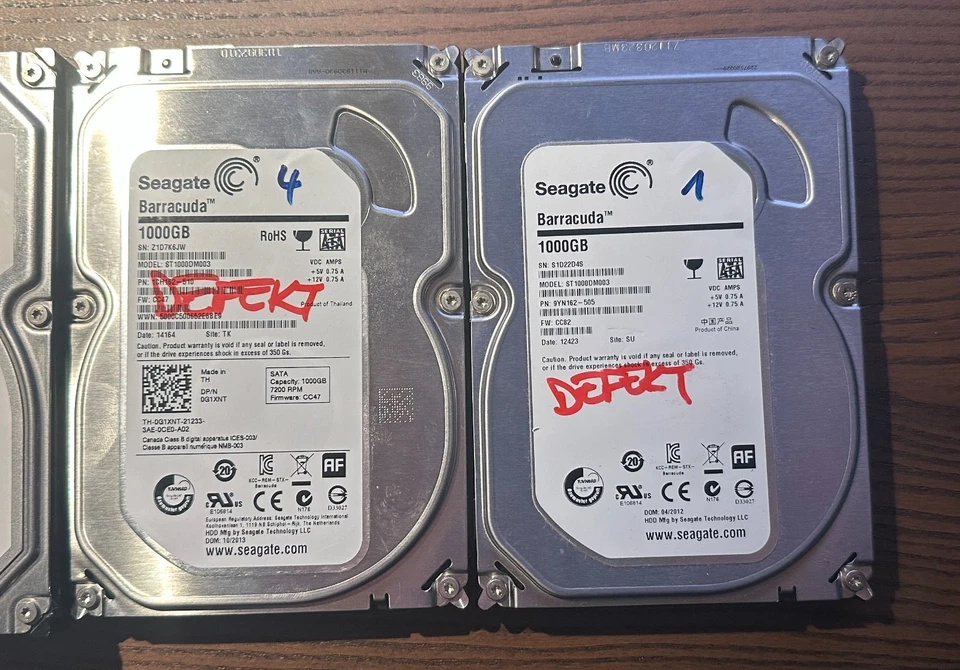 4 SATA Festplatten - 3,5 - 1TB - 1,5TB - 2TB