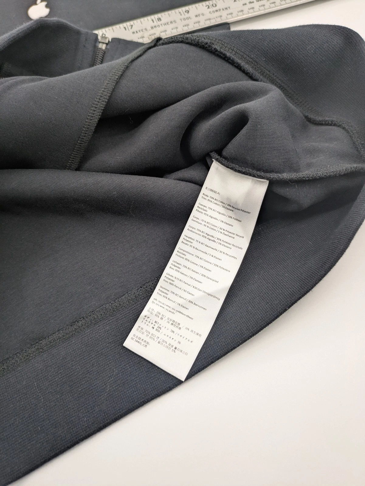 Apple Store Employee Bomber Jacket Mens Small Black White Logo Full Zip Preppy - product detail image 4